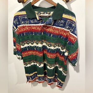 🌟VINTAGE 90s🌟 MEN ABSTRACT SHIRT - XL -100% cotton